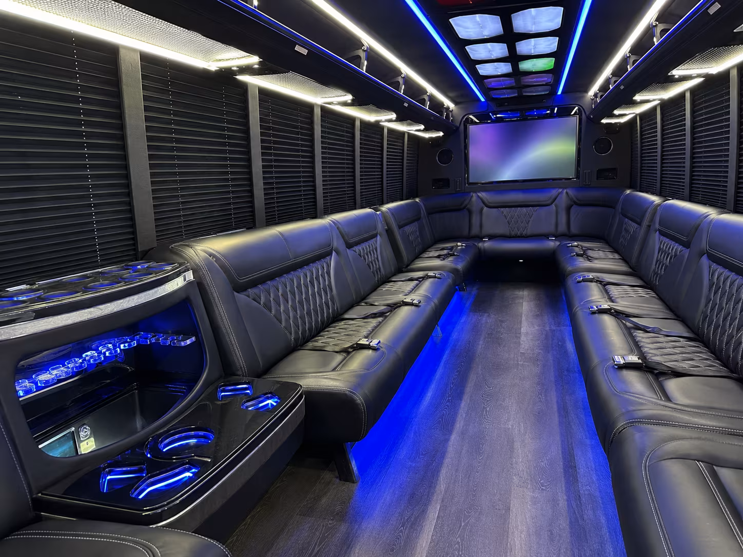 Edison Private Event Transportation party bus exterior