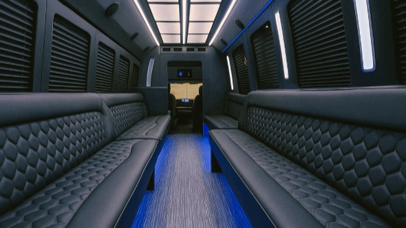 Interior of Charter Bus Company Piscataway's 30 Passenger Party Bus in Piscataway