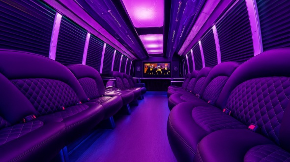 Interior of Edison Party Bus Company's 40 Passenger Party Bus in Edison