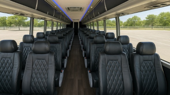 Interior of Charter Bus Company Edison's 47 Passenger Charter Bus in Edison
