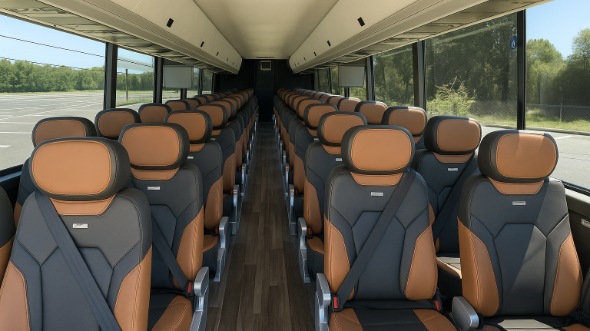 Interior of Charter Bus Company Edison's 48 Passenger Charter Bus in Edison