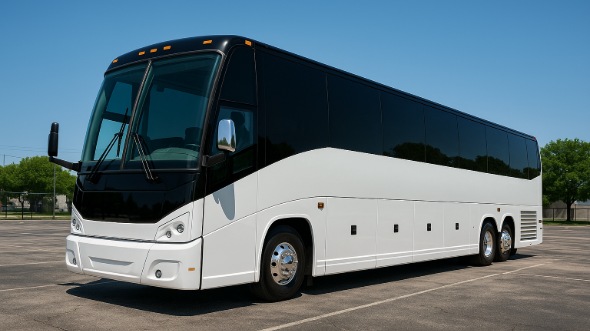 Exterior of Charter Bus Company Woodbridge Township's 50 Passenger Party Bus in Woodbridge Township