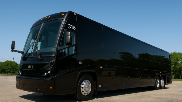 Exterior of Charter Bus Company Edison's 54 Passenger Charter Bus in Edison