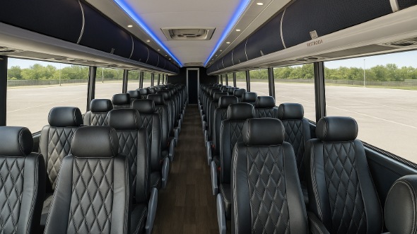 Interior of Charter Bus Company Edison's 56 Passenger Charter Bus in Edison