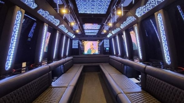 edison 25 passenger party bus interior